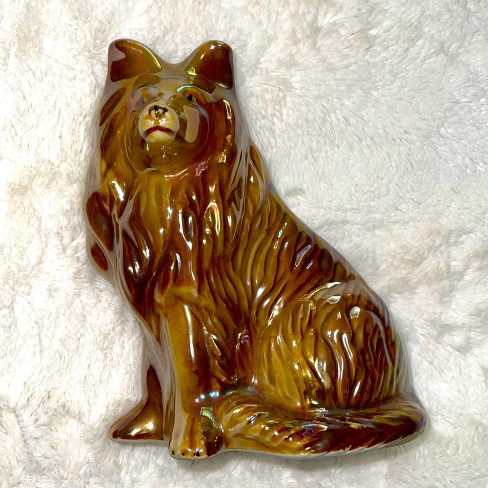 Collie Ceramic statue figurine.